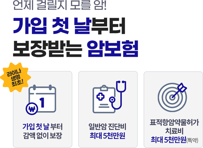 가입 첫 날부터 보장받는 암보험
